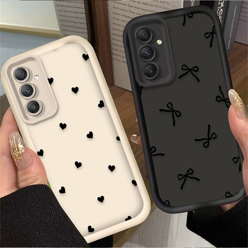 Samsung Accessories Phone - Custodia Nera con Cuore e Fiocco